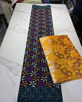 Dentelle pour femme, broderie ajourée à changement d'aiguille avec lurex, (5 yards)