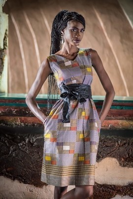 Kandé dress (checkered)