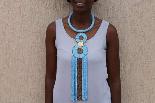 Collier pendentif perlé africain, bijoux africains, cadeau de Noël pour maman, collier tribal romantique