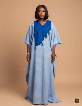 Le kaftan Buba texturé Azure
