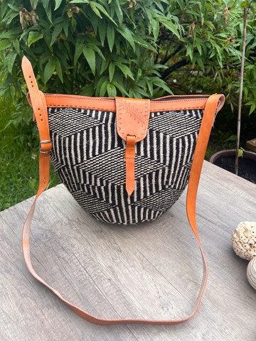 Sisal &amp; Leather shoulder bag