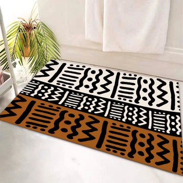 African Bath Mat Unique Kuba Bathroom Rug Colorful (LARGER SIZES AVAILABLE)