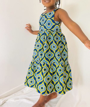 Girl wax dress - child - bogolan - dress with child belt - original dress - adjustable dress