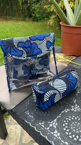 Duo de Trousse de toilette/maquillage « Fleurs »