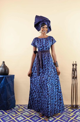 Amaya dress in indigo