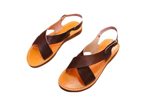 Real leather beach sandal