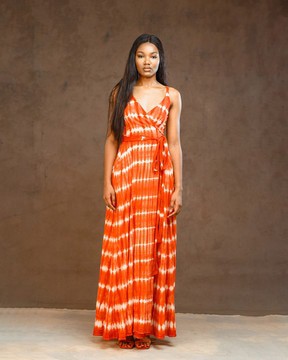 Robe portefeuille kavi orange