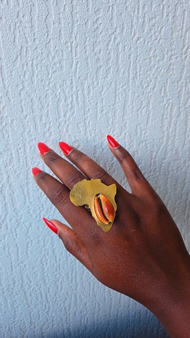 Bague Africa en Bronze et Cauris