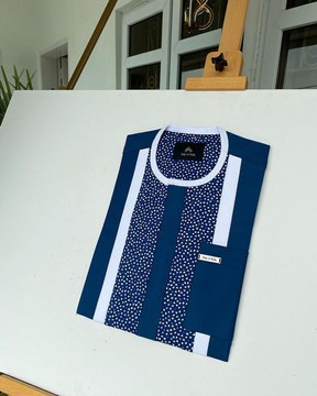 A Dotted space blue mix kaftan.