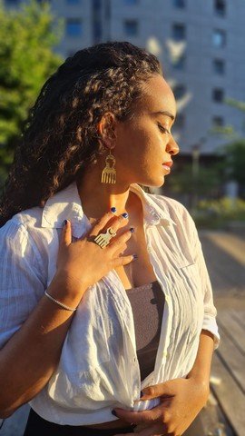 Beautiful earrings "The comb"