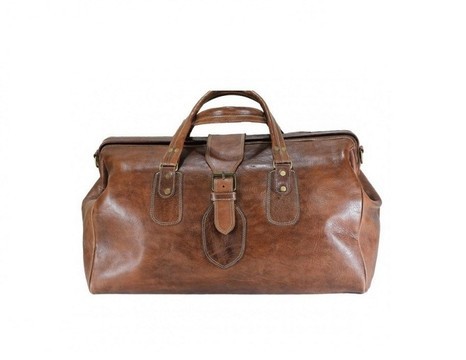 Handmade genuine leather travel bag with shoe compartment - Large weekend bag