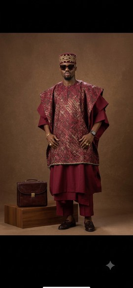 Royal Burgundy Luxury Agbada Ensemble