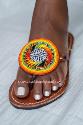 African Handmade Slippers / Leather Sandals /Greek Sandals /Maasai Sandals