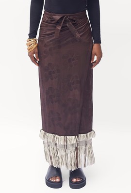 DABOYAtoLONDON FRINGED WRAP SKIRT