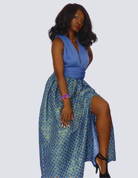 Chic Infinity dress with shiny wax print