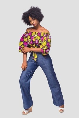 African Print Top, Ankara Top, African Womens Clothing, Womens Clothing, Off the shoulder top