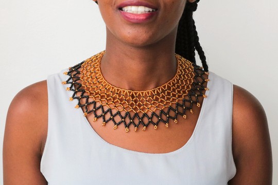 Collier châle perlé africain, collier Cape perlée zoulou, cadeau de Noël pour elle, cadeau de demoiselle d'honneur