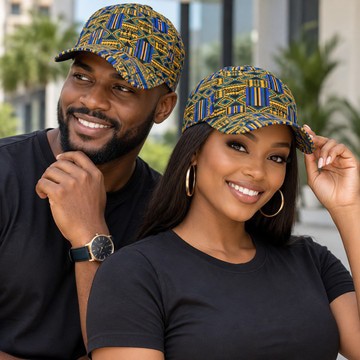 Tribal Kente Peaked Cap | African-Inspired Fashion Accessory | Bynelo