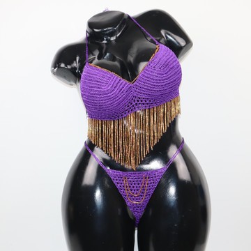 Nuisette tricoté perlée fait main, lingeries artisanale élégante, lingerie sénégalaise