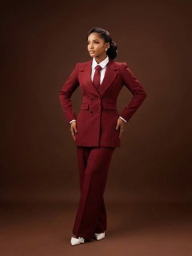 Tailleur-pantalon classique pour femme à double boutonnage