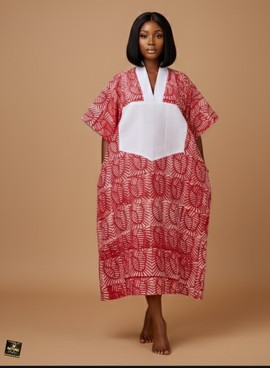 Crimson Petal Adire Kaftan