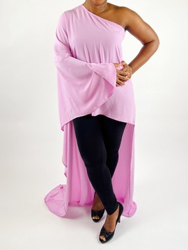 One Shoulder High Low Tunic
