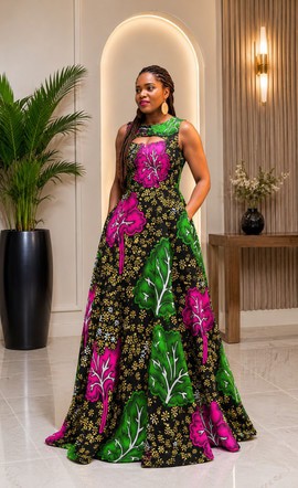 Mode africaine en Ankara, Nigeria, robe décontractée/de cérémonie, style de robe kaftan en Ankara