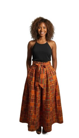long kente skirt with ties and head wrap copy