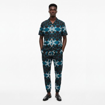 Jike Men's Short Sleeve Shirt and Track Pants