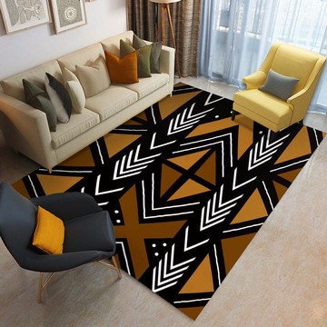 Rust Center Rug Tribal Carpet African Print (LARGER SIZES AVAILABLE)