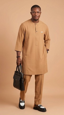 Ensemble Senator – Kaftan africain classique et pantalon, tenue traditionnelle élégante pour homme