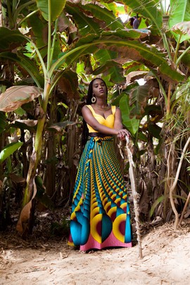 Maïssa long skirt (perspective print)