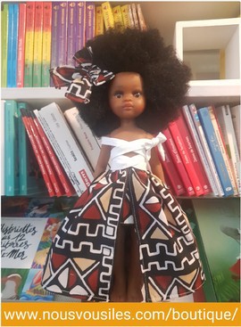 Black doll Imany Colibri Dolls - BOGOLAN - Modular dress