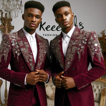 Bespoke men's wedding suit, suit for men, prom suit jacket and trousers
