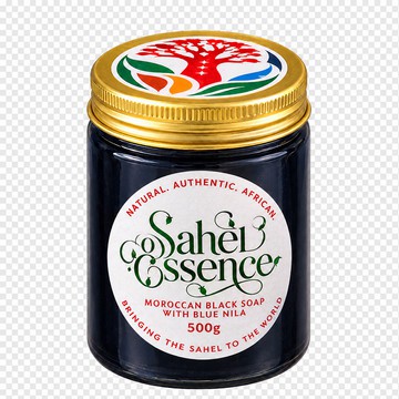 Authentic Moroccan Black Soap with Blue Nila Beauty Powder — 500g 💙