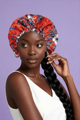 Reversible silk beanie / satin nightcap / hair accessories for women
