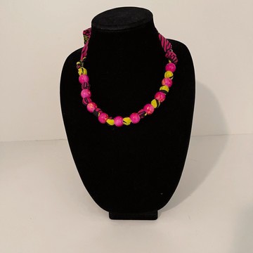 African Print Ankara Handmade Layered Necklace, Earring, and Bracelet Jewelry Set
