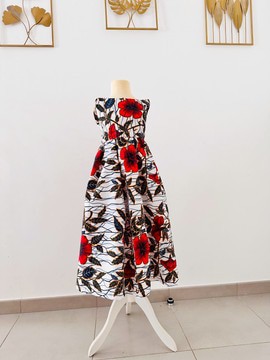 Robe en wax enfant fleur