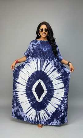 Vibrant Coral Printed Kaftan