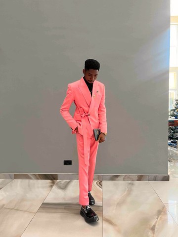 Salmon wrap suit.