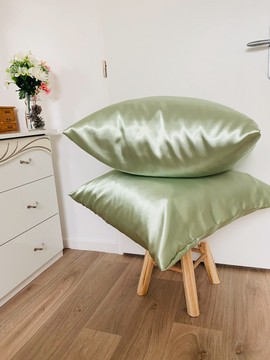 Pair of pillowcases in satin New green