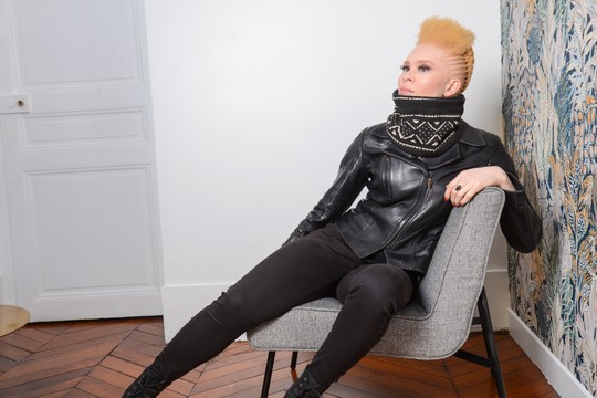 Black Bogolan neck warmer