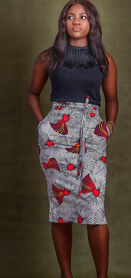 Vintage African Prints Midi Straight Skirt| Women's Clothing| Casual Wear| Summer wear| Work wear