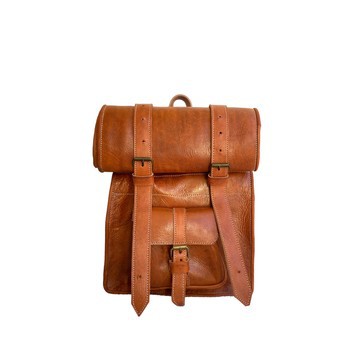 100% handmade high quality genuine leather backpack.