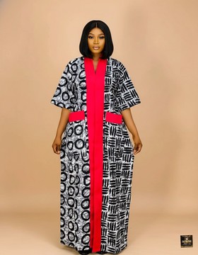 Robe kimono maxi Adire