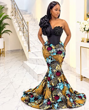 Magnifique robe africaine en Ankara, robe corset en Ankara, robe sirène en Ankara, mode femme