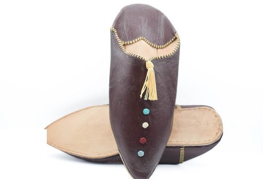 Babouche en cuir original fait main