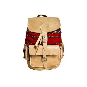 100% handmade high quality genuine leather backpack.