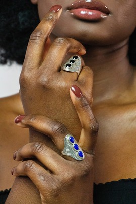 Bague argent touareg « AMANE » bleu