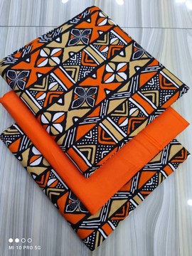 Duo Tissus Wax africain 3+3=6 yards " Bogolan "